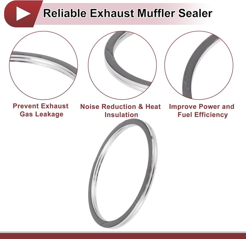 REPAIROCK ID 77mm Exhaust Manifold Gasket Prevent Leak Noise Exhaust Donut Gasket Muffler Ring Exhaust Flange Gasket for Car SUV Truck Graphite Stainless Steel - Image 5